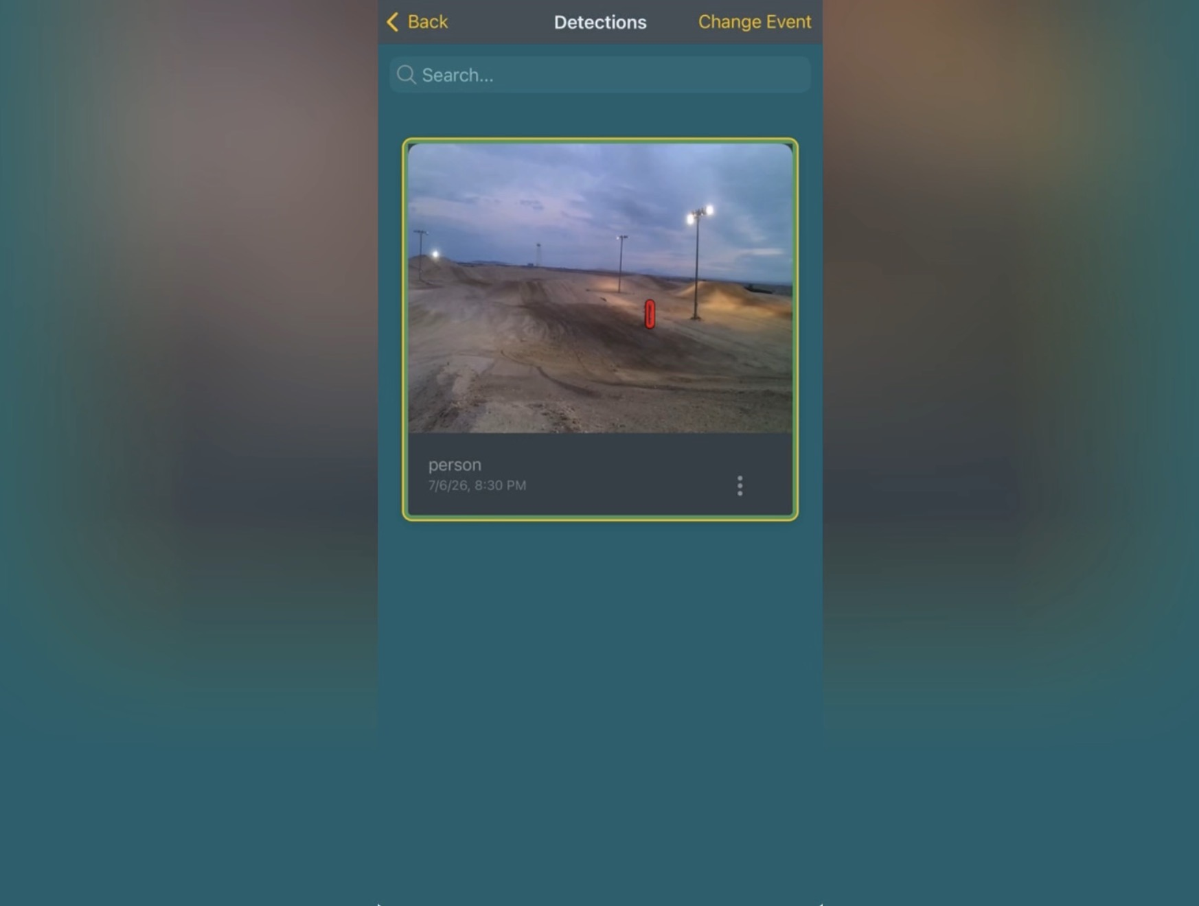FlaggerAI detection screen showing a highlighted rider incident on a motocross track.