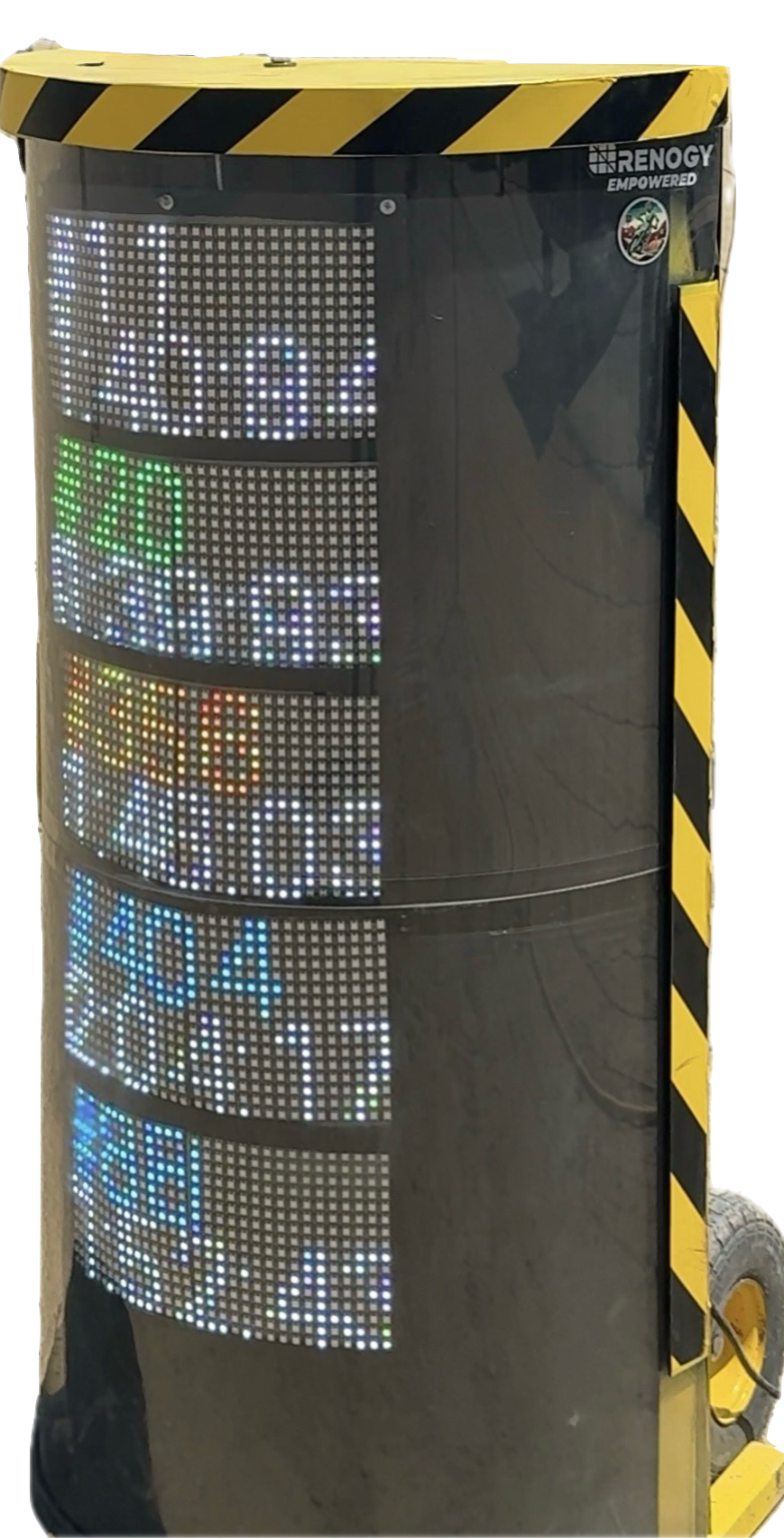 FlaggerAI track scoreboard tower displaying race positions and lap or timing information.